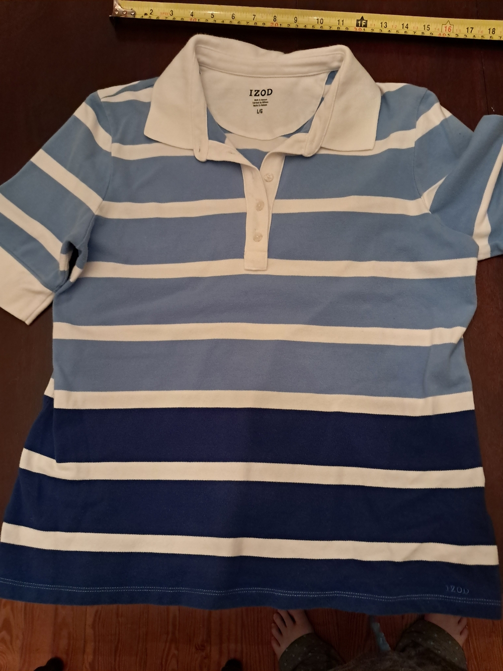 IZOD Boys' Blue Stripe Polo Shirt